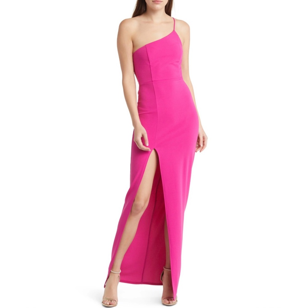 Lulus Pink One-Shoulder Dress